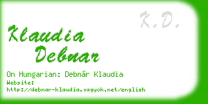 klaudia debnar business card